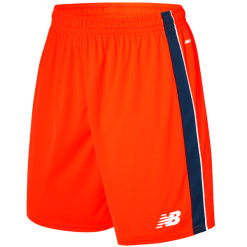Spodenki treningowe - MS710007AO. Czerwone spodenki sportowe męskie New Balance, na jesień, s, z poliesteru, sportowe, do piłki nożnej. W wyprzedaży za 69,99 zł.