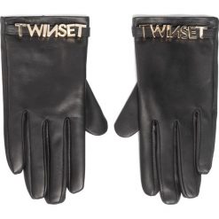 Rękawiczki Damskie TWINSET - 202TA4353 Nero 00006. Czarne rękawiczki damskie Twinset, bez wzorów, ze skóry. Za 449,00 zł.