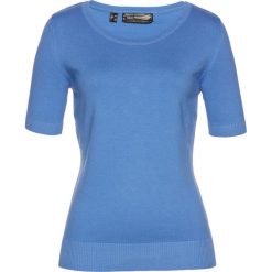 Swetry klasyczne damskie: Sweter, krótki rękaw bonprix niebieski