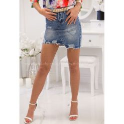 Spódnica jeans Maroko. Szare spódniczki damskie Modaforyou, s, bez wzorów, z jeansu, krótkie, mini, dopasowane. Za 99,00 zł.