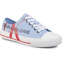 Trampki CALVIN KLEIN JEANS - Demianne B4R0856 Chambray Blue/Racing. Niebieskie półbuty damskie Calvin Klein Jeans, bez wzorów, z jeansu, bez zapięcia. Za 469,00 zł.
