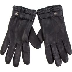 Rękawiczki Męskie UGG - M Leather Belted Glove 17455 Black. Czarne rękawiczki męskie Ugg, bez wzorów, ze skóry. W wyprzedaży za 359,00 zł.