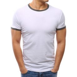 T-shirty męskie: T-shirt męski gładki biały (rx2668)