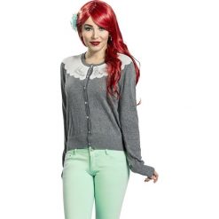 Kardigany damskie: Ariel – Mała Syrenka Shell Pointelle Cardigan Kardigan damski odcienie szarego/biały