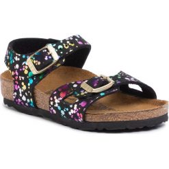 Sandały BIRKENSTOCK - Rio Kids 1015989 Confetti Black. Czarne sandały dziewczęce Birkenstock, z materiału. Za 239,00 zł.