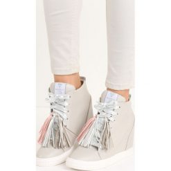Sneakersy damskie: Szare Sneakersy Honeymoon