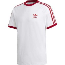 MĘSKA KOSZULKA ADIDAS ORIGINALS 3-STRIPES (M). Białe koszulki męskie Adidas, m, w paski, z bawełny, sportowe, z kontrastowym kołnierzykiem, bez rękawów. W wyprzedaży za 99,99 zł.