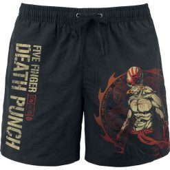 Five Finger Death Punch Way Of The Fist Kąpielówki czarny. Czarne kąpielówki męskie Five Finger Death Punch, m, z nadrukiem. Za 99,90 zł.
