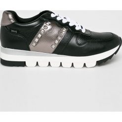 XTI - Buty. Czarne buty sportowe damskie Xti, bez wzorów, ze skóry, sportowe. W wyprzedaży za 99,90 zł.
