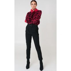Spodnie z wysokim stanem: Trendyol Spodnie z paskiem w talii – Black