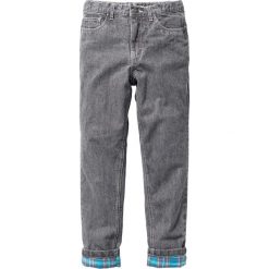 Spodnie chłopięce: Spodnie z ciepłą flanelową podszewką bonprix szary denim
