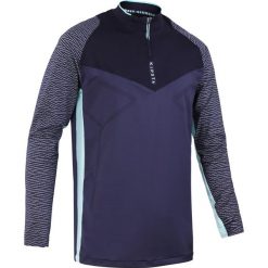 Bluza do piłki nożnej CLR. Niebieskie bluzy męskie KIPSTA, xl, bez wzorów, z elastanu, bez kołnierzyka, bez rękawów, bez kaptura. Za 149,99 zł.