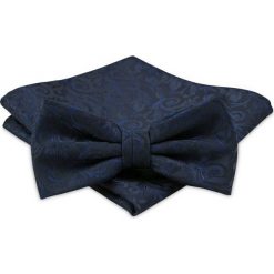 Modna Mucha Męska - Alties - Granat, Delikatna Faktura MUALTS0278. Niebieskie muszki męskie Alties, na imprezę, w paski, eleganckie. Za 39,00 zł.