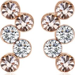 Pozłacane kolczyki-wkrętki z kryształkami Swarovski. Żółte kolczyki damskie Park Avenue, z kryształem, złote. W wyprzedaży za 45,95 zł.