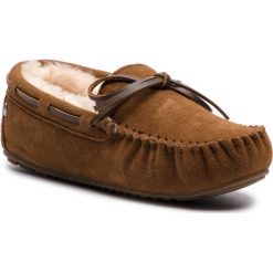Kapcie EMU AUSTRALIA - Amity W10555 Chestnut. Pomarańczowe klapki damskie EMU Australia, z aplikacjami, z wełny, bez obcasa. Za 429,00 zł.