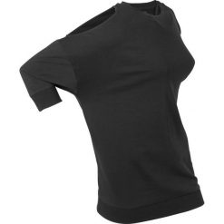 Shirt, rękawy 3/4 bonprix czarny. Czarne koszulki damskie marki bonprix, bez wzorów, z okrągłym kołnierzem. Za 44,99 zł.