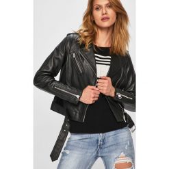 Calvin Klein Jeans - Kurtka skórzana. Czarne kurtki damskie Calvin Klein Jeans, s, bez wzorów, z bawełny, krótkie. W wyprzedaży za 1499,00 zł.