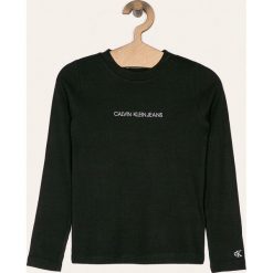 Calvin Klein Jeans - Longsleeve dziecięcy 128-176 cm. Białe bluzki dziewczęce Calvin Klein Jeans, z aplikacjami, z elastanu, z okrągłym kołnierzem, z długim rękawem, długie, bez kaptura. Za 179,90 zł.