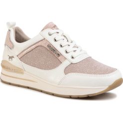 Sneakersy MUSTANG - 1352-301-155 Weiss/Rose. Różowe półbuty damskie Mustang, ze skóry ekologicznej. Za 329,00 zł.