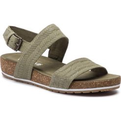 Sandały TIMBERLAND - Malibu Waves 2Band Sandal TB0A1XY2Q69 Olive Embossed Suede. Zielone klapki damskie Timberland, bez wzorów, ze skóry, bez obcasa. W wyprzedaży za 239,00 zł.