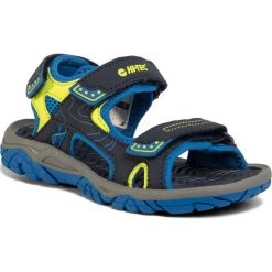 Sandały HI-TEC - Menar Jr AVSSS18-HT-01-Q2 Navy/Lake Blue/Lime. Niebieskie sandały chłopięce Hi-tec, ze skóry ekologicznej, bez zapięcia. W wyprzedaży za 139,00 zł.