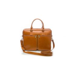 Męska skórzana torba na ramię, laptopa Solier SL01 DUNDEE. Czarne torby męskie skórzane marki Solier, w paski, ze skóry, eleganckie, na ramię. Za 502,95 zł.
