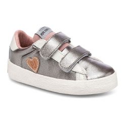 Sneakersy w kolorze srebrnym. Szare trampki dziewczęce Diadora, Pepe Jeans, bez wzorów, z materiału, bez zapięcia. W wyprzedaży za 129,95 zł.