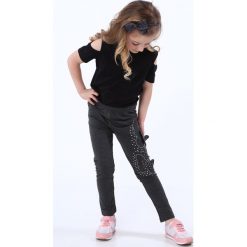 Legginsy dziewczęce: Legginsy z motylkami ciemnoszare NDZ8689