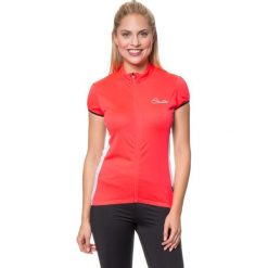 T-shirty damskie: Koszulka kolarska „Decorum” w kolorze jaskraworóżowo-białym