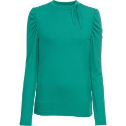 Shirt z dżerseju bonprix miętowy. Zielone koszulki damskie marki bonprix, bez wzorów, z dżerseju, bez kołnierzyka. Za 32,99 zł.