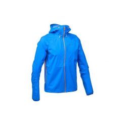 Kurtka turystyczna FH500 Helium Rain męska. Niebieskie kurtki męskie QUECHUA, s, bez wzorów, z poliesteru, bez kaptura. Za 299,99 zł.