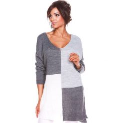 Sweter "Molly" w kolorze antracytowo-szaro-białym. Bez kategorii marki 100% Maille, s, z okrągłym kołnierzem. W wyprzedaży za 108,95 zł.