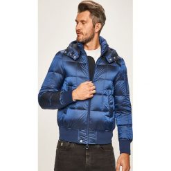Armani Exchange - Kurtka puchowa. Niebieskie płaszcze męskie Armani Exchange, xl, bez wzorów, z elastanu, krótkie, z kapturem. Za 1199,00 zł.