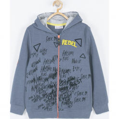 Bluza. Niebieskie bluzy chłopięce marki KING OF COOL, z aplikacjami, z długim rękawem, długie. Za 85,90 zł.