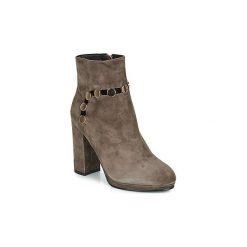 Botki Café Noir JULIET. Szare botki damskie Café Noir, bez obcasa, bez zapięcia. W wyprzedaży za 461,30 zł.