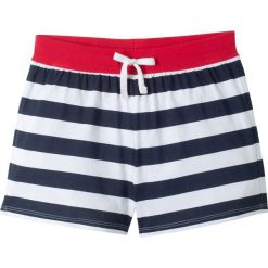 Krótkie spodenki bonprix biało-ciemnoniebiesko-czerwony. Białe spodnie dziewczęce bonprix, na lato, w paski, krótkie. Za 22,99 zł.