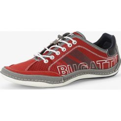 Bugatti - Tenisówki męskie, czerwony. Czerwone trampki męskie Bugatti, bez wzorów, sportowe, bez zapięcia. Za 299,95 zł.