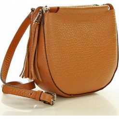 MARCO MAZZINI Torebka skórzana crossbody classical camel. Brązowe listonoszki damskie MAZZINI, w paski, ze skóry, bez dodatków. Za 249,00 zł.
