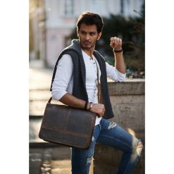 DUŻA TORBA SKÓRZANA NA RAMIĘ ALWAYS WILD VINTAGE. Torby męskie skórzane ALWAYS WILD, w paski, ze skóry, eleganckie. Za 269,00 zł.