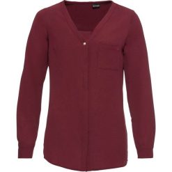 Bluzka z długim rękawem bonprix czerwony klonowy. Czerwone bluzki damskie bonprix, bez wzorów, z dekoltem w serek, z długim rękawem. Za 74,99 zł.