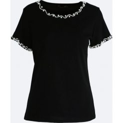 Bluzki ażurowe: Czarny T-shirt Flashing Lights