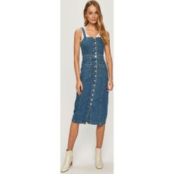 AllSaints - Sukienka jeansowa. Niebieskie sukienki damskie AllSaints, na co dzień, s, bez wzorów, z bawełny, casualowe, z dekoltem karo, bez rękawów, maxi, proste. Za 719,90 zł.