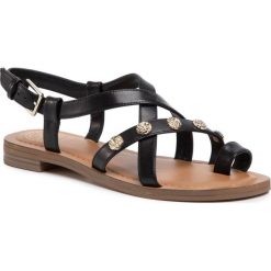 Sandały Guess Giorgie FL6GIE LEA03. Czarne klapki damskie Guess, z aplikacjami, bez obcasa. W wyprzedaży za 249,00 zł.