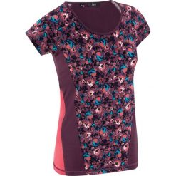 Shirt sportowy z siatkowymi wstawkami, krótki rękaw bonprix czarny bez. Fioletowe bluzki sportowe damskie bonprix, bez wzorów, bez kołnierzyka, z krótkim rękawem, krótkie, bez kaptura. Za 64,99 zł.