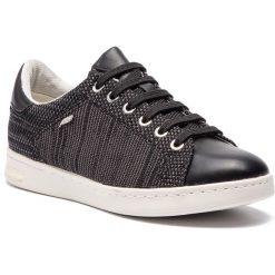 Sneakersy GEOX - D Jaysen A D821BA 06KBC C9999 Black. Czarne półbuty damskie Geox, na co dzień, bez wzorów, ze skóry ekologicznej, bez obcasa, bez zapięcia. W wyprzedaży za 169,00 zł.