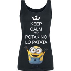 Minions Potakino Lo Patata Top damski czarny. Czarne topy damskie marki Minions, l, z motywem z bajki, z okrągłym kołnierzem. Za 42,90 zł.