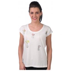 T-shirty damskie: Mustang T-Shirt Damski S Kremowy