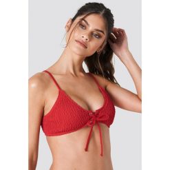 Bez Kategorii: J&K Swim X NA-KD Marszczona góra bikini ze sznurowaniem - Red