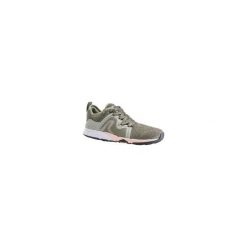 Buty do chodu sportowego PW 540 Flex-H+ damskie khaki-różowe. Brązowe buty sportowe damskie NEWFEEL, bez wzorów, z poliesteru, sportowe, trekkingowe. Za 119,99 zł.