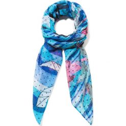 Desigual Floresrayadas Szalik Niebieski. Niebieskie szaliki damskie Desigual, z poliesteru. Za 240,95 zł.